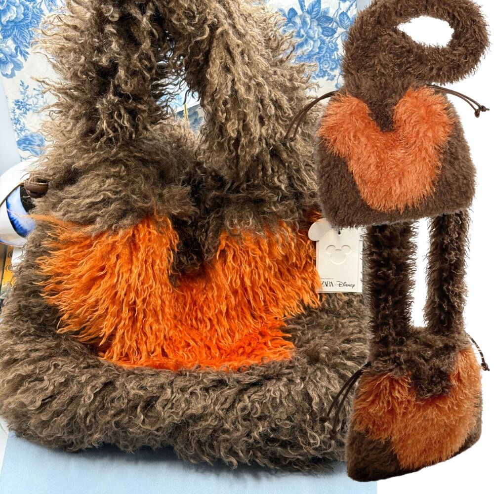 🆕 ZARA 🧿 x DISNEY NWT Harry Lambert for Zara x Disney Faux Fur Shopper Bag